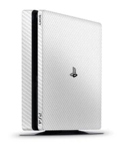 White Carbon Fiber - PS4 Slim Console Skin